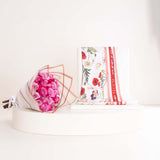 Veloor Rouge Scarf & 15 Pink Roses Bouquet