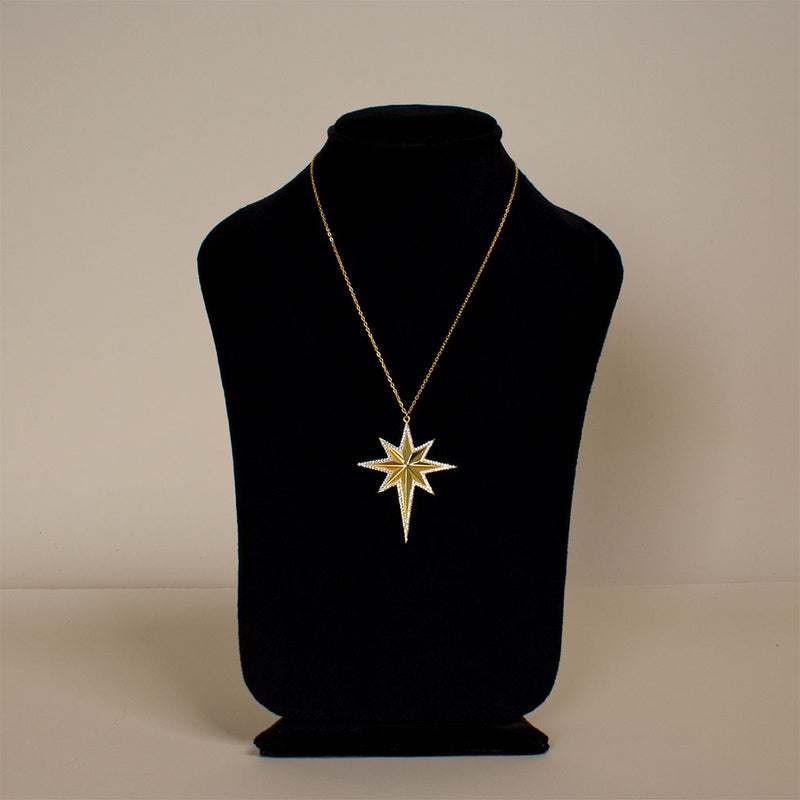 Feliz Moda star silver necklace gold plated | Pink Gerbera Bouquet