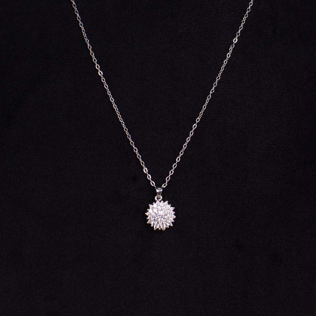 Felizmoda Silver Necklace & 15 Red Roses – Valentine’s Gift