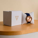 Guess Unique Watch - Rose Gold Dial & Rubber Band
