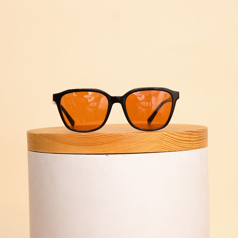 Sedrak Sunglass | Black Frame with Orange Lenses