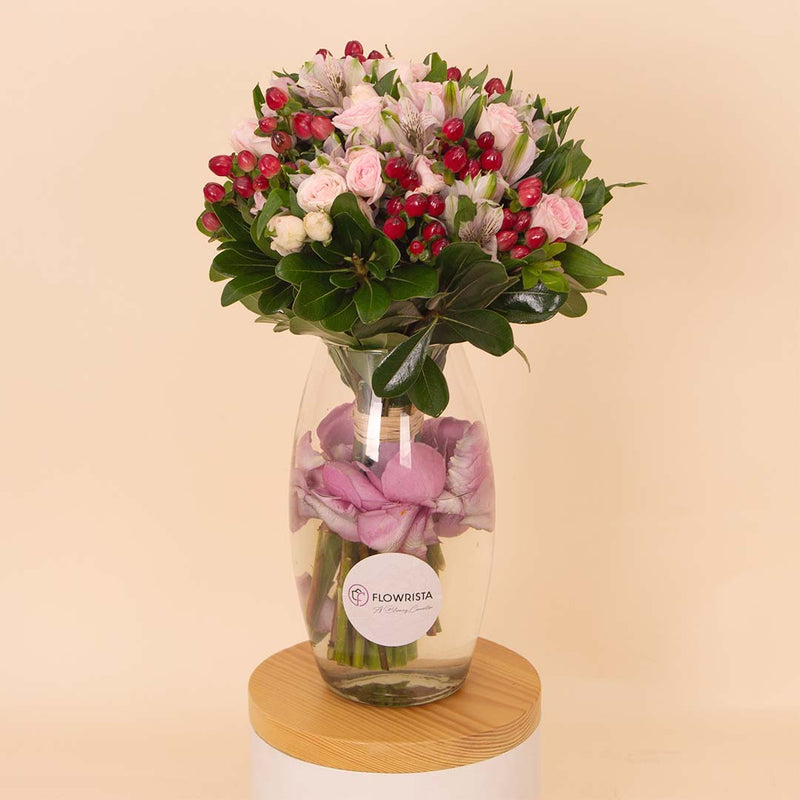 Flowrista | Pink Alstroemeria & Baby Rose Vase