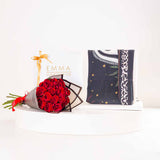 EMMA Leo Star Scarf & Red Roses Bouquet