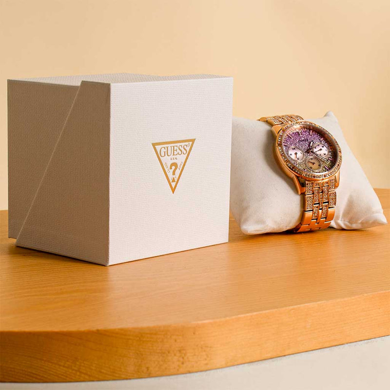 Guess Gold And Rhinestone Multifunction Watch | 15 Red Rose