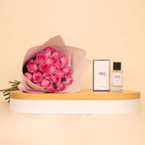 Areej Rose Oud with 20 pink Roses Bouquet