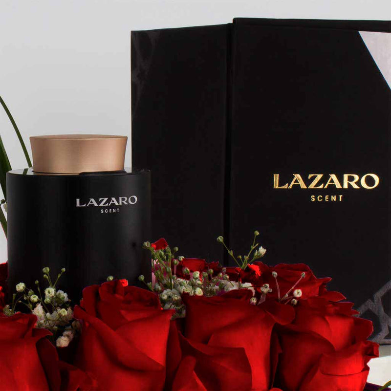 Lazaro Z1 Car Scent Diffuser and 10 red roses box