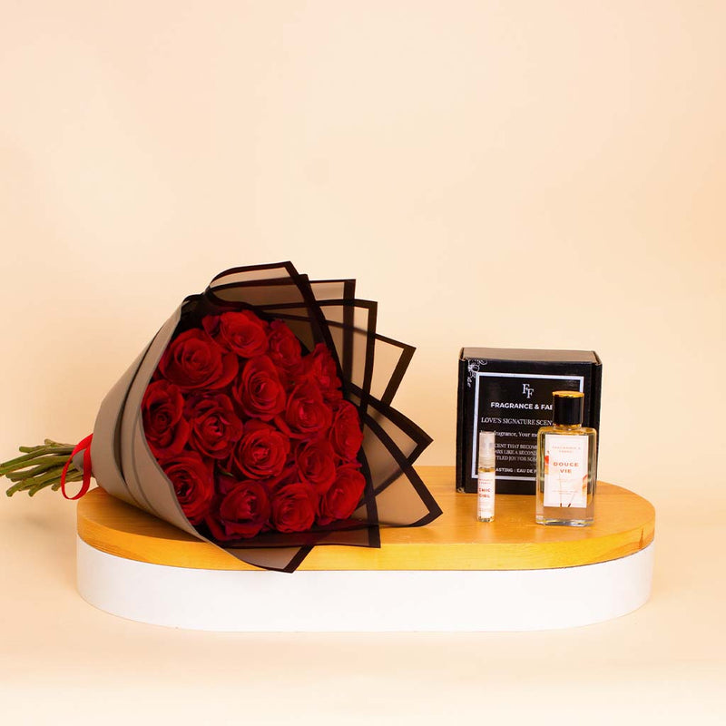 Fragrance & Fabric Douce Vie & Red Roses Bouquet