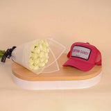 Levai Loris Cotton Candy unisex cap | White Roses Bouquet