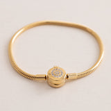 Pandora Moments Sparkling Crown O Snake Chain Bracelet 14k Gold-Plated & Revival Roses Bouquet