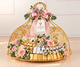 Le Handle 1 Chocolate Gift Basket with Flowrista Flowers