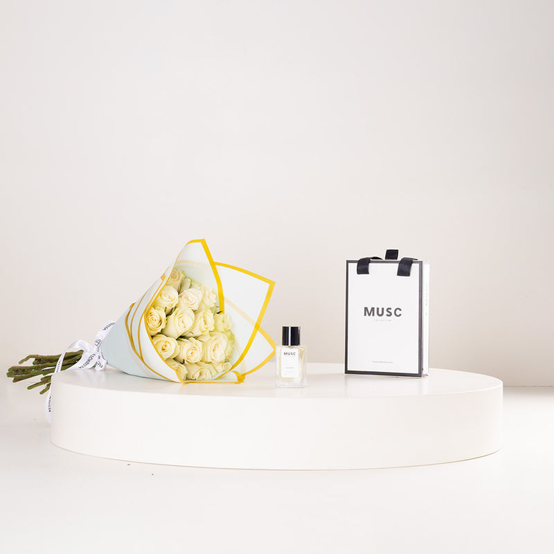 MUSC Miss Musc 30ml & White Roses Bouquet