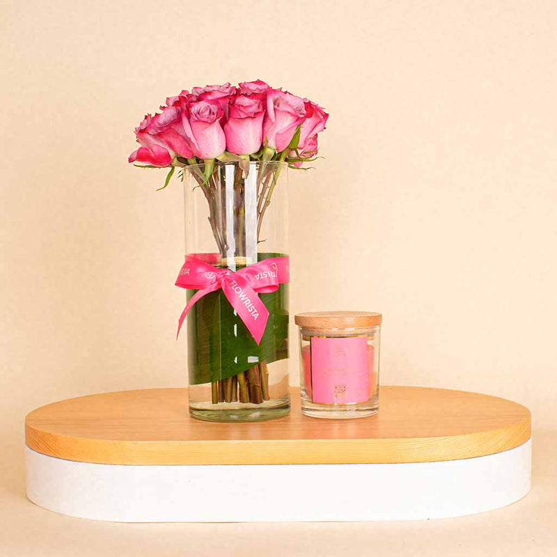White Musk and Vanilla Candles| 15 Purple Flower Vase
