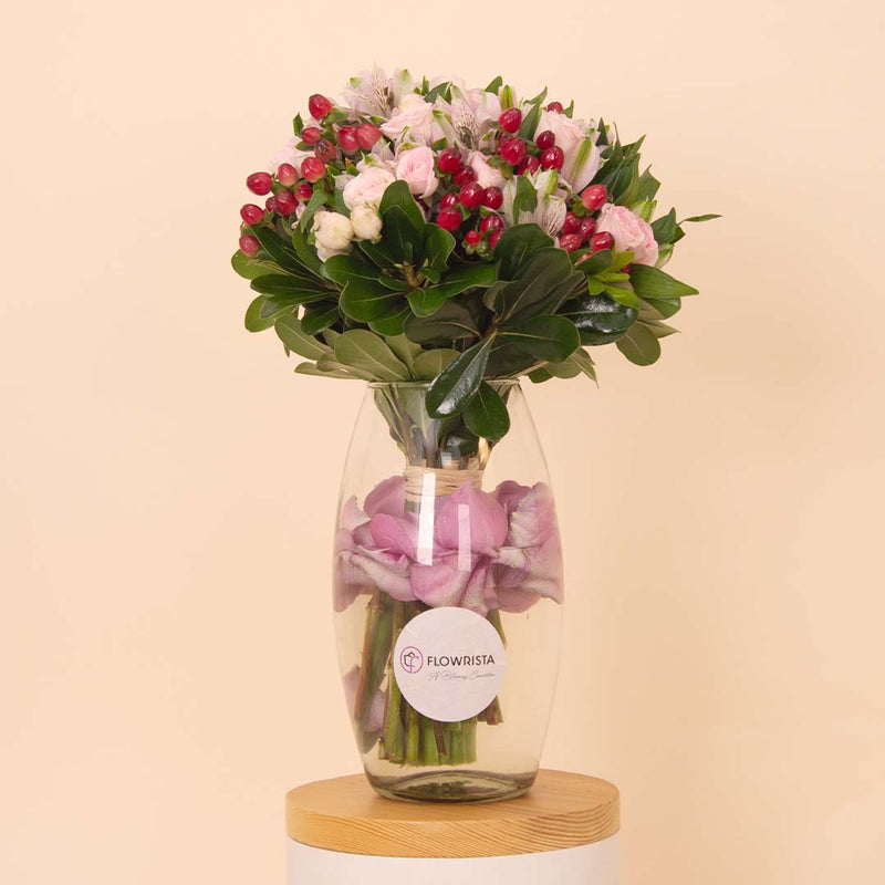 Flowrista | Pink Alstroemeria & Baby Rose Vase