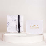 EMMA White Marble Scarf & Red Roses Bouquet