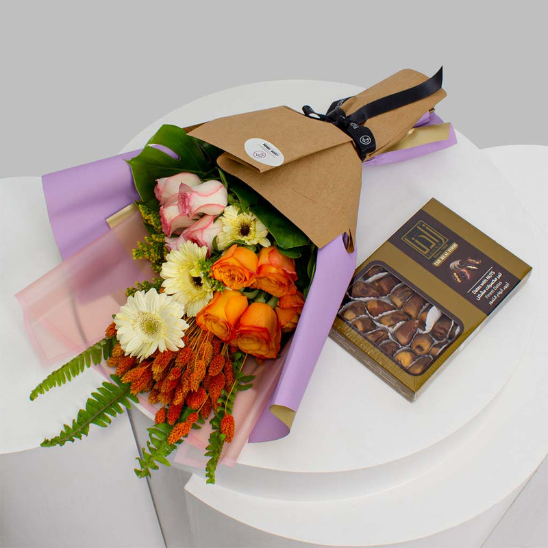 Floral Bouquet with Zadna Dates 400g