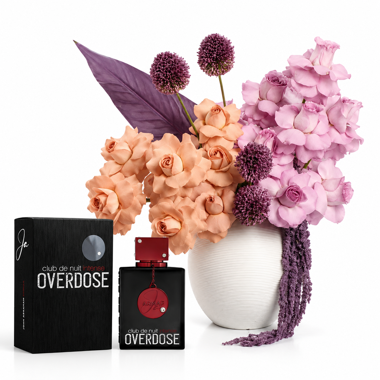 Armaf Club de Nuit Intense Overdose EDP & Peach Lavender Vase