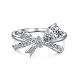 Silvara Bow Heart Ring & Mixed Hydrangea Basket