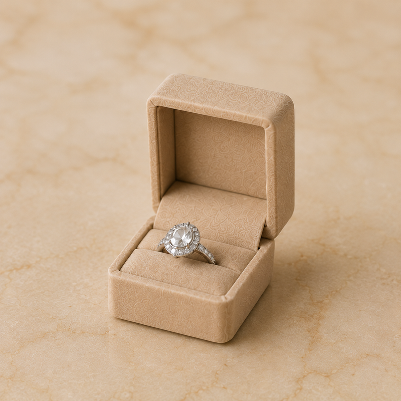 Silvara Marquise Solitaire Twisted Band Ring & Sunny Mixed Flower Bouquet
