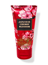 Body cream tube with Japanese Cherry Blossom design on a white background