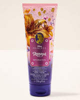 Disney Princess Rapunzel bath and body works cream on a beige background