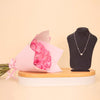 Markiz Heart Necklace with Yellow Stone & 15 Pink Roses