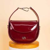 Cocan Half-Moon Bag Burgundy & 20 Red Roses Bouquet