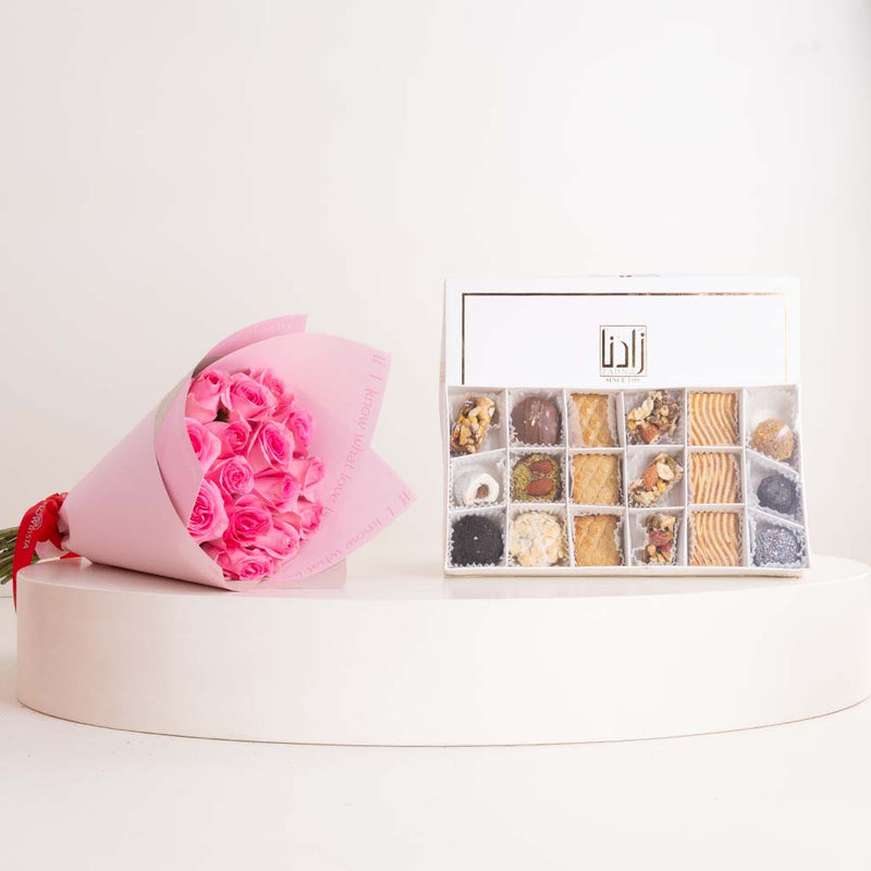 Zadna Premium Dates & Revival Roses Bouquet