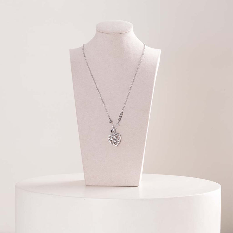 GUESS Stainless Steel Heart Caged Necklace