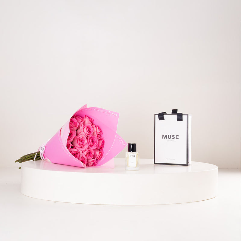 MUSC My Way Musc & 20 Pink Roses