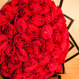 Hermès Barenia Essence 100ml with Hand Bouquet of 50 Red Roses