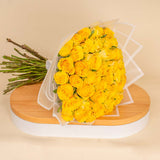Hand Bouquet of 50 Yellow Roses