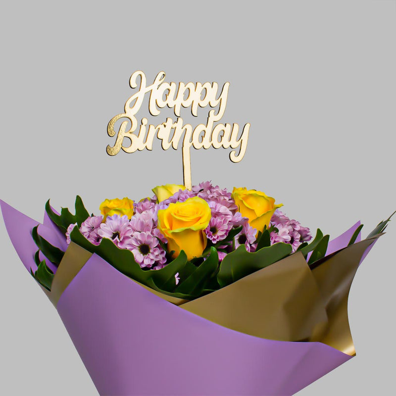 House Of Cocoa Chocolate Box 16 Pieces & Yellow Roses