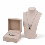 Angel Wings Necklace & Pear Ring Set - White Background