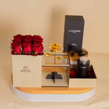 Lazaro Z1 Car Scent Diffuser Black and 9 roses and Golden Flower
