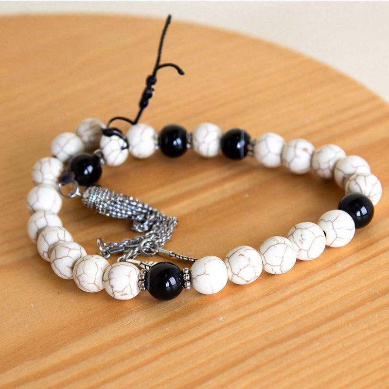 Natural White Turquoise Misbaha - 33 Beads (10mm)