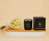 Light of Sakina Persian Rose Candle & White Roses Bouquet
