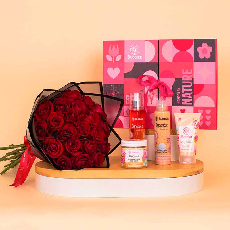 Bubblzz Cupcake Body Care Collection & Red Roses