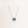Markiz Thai Silver  Platinum-Plated Blue Zircon Necklace