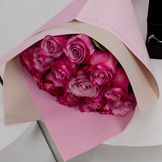 Ghazal Spa Moroccan Voucher & Deep Purple Roses Bouquet