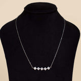 Felizmoda Five Square Silver Necklace with Flowers