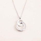 Felizmoda Two-Circle Silver Pendant Necklace & Baby Roses Bouquet