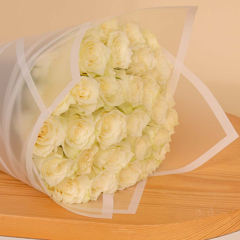 Hand Bouquet of 25 White Roses