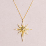 Felizmoda Sterling Silver Star Necklace with Pink Roses