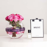 MUSC Oud Musc Perfume & Purple Roses Vase
