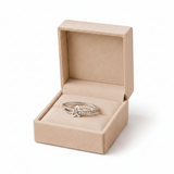 Butterfly Ring in Beige Velvet Box - Clean White
