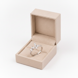 Butterfly Ring in Beige Velvet Box - White Background