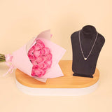 Markiz Heart Necklace with Yellow Stone & 15 Pink Roses