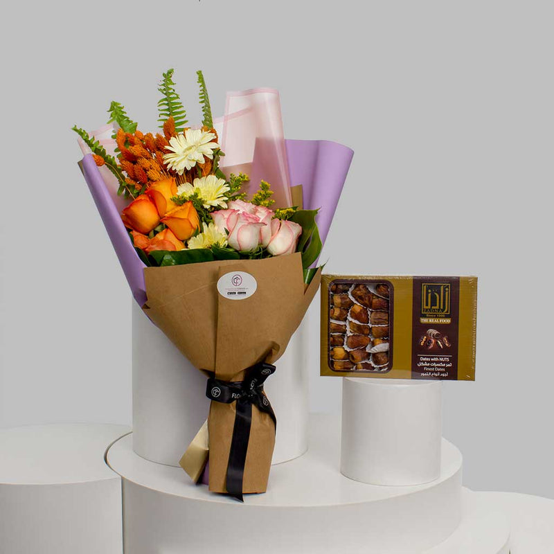 Floral Bouquet with Zadna Dates 400g