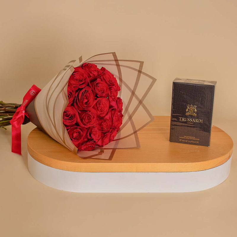 Trussardi 1911 Uomo Heritage Edition 100 ml | Bouquet of 20 Red Roses