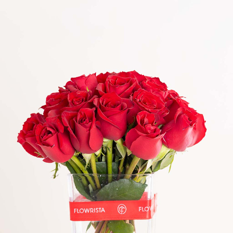 Red Roses Vase - 30 Stems